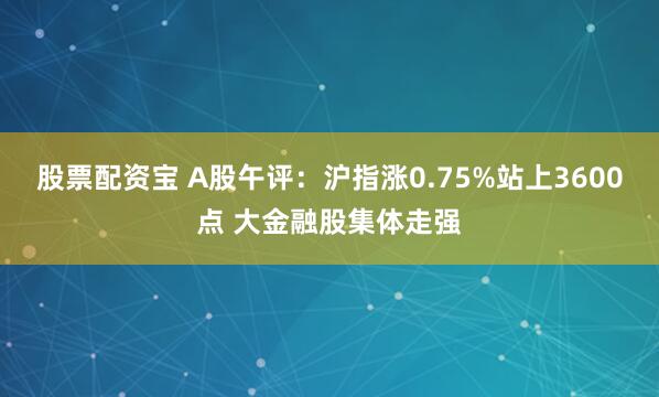 股票配资宝 A股午评：沪指涨0.75%站上3600点 大金融股集体走强