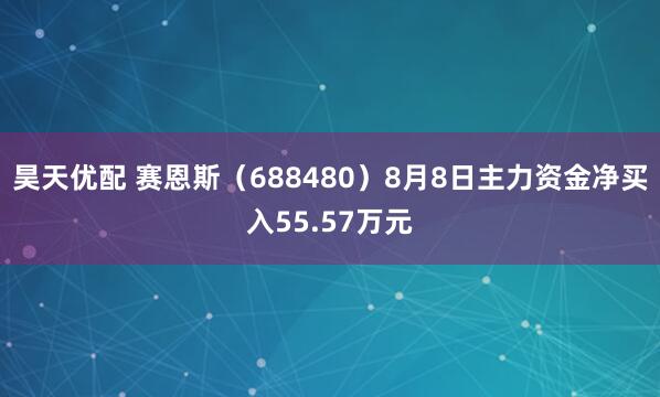 昊天优配 赛恩斯(688480)8月8日主力资金净买入55.57万元